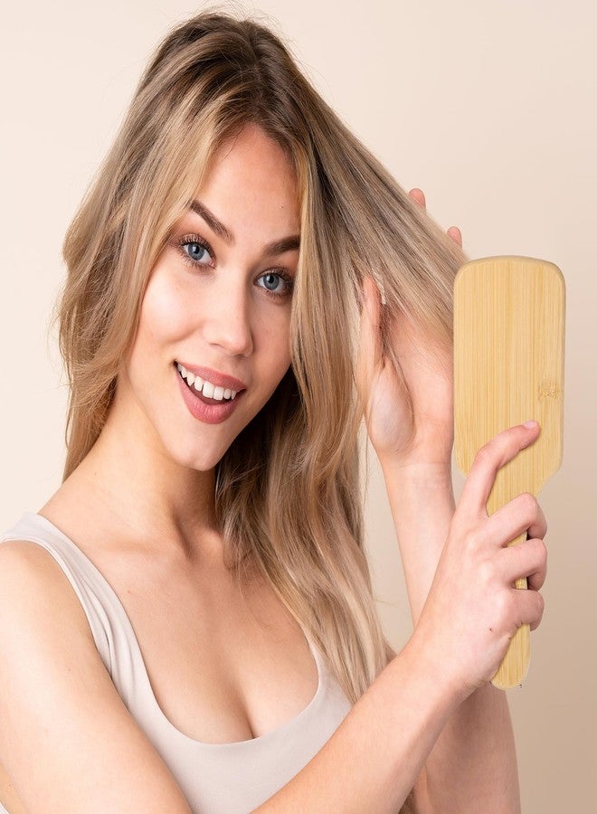 Hpmjz 10pcs Bamboo Hair Brushes for Women Bulk 8.46" × 2.5"Wooden Paddle Brush Scalp Massage Bamboo Bristles Anti Static Men Engraving DIY Gift Hairbrush for Father's Day Wedding Birthday Party - Image 4